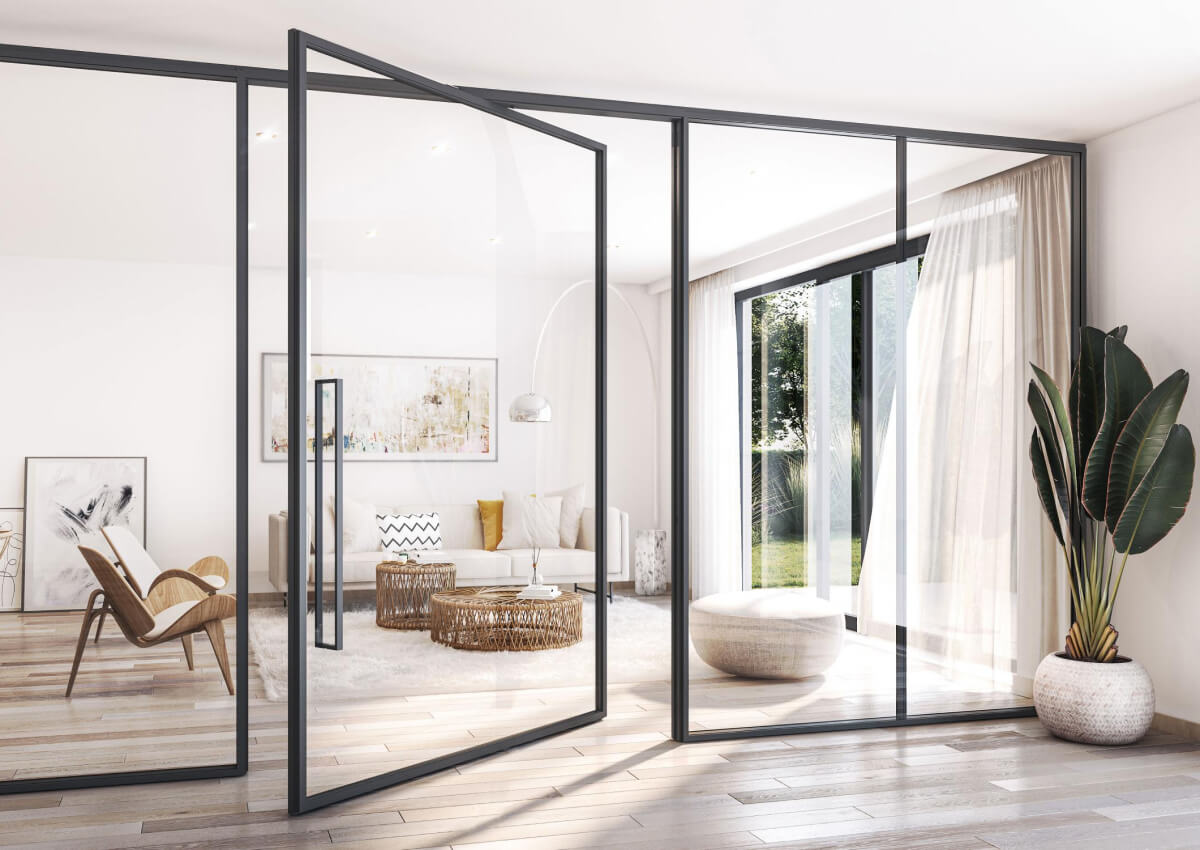 МС Студия: стеклянный дверь